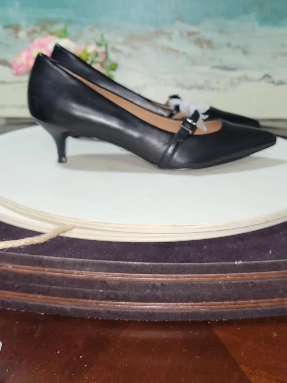 Vionic Black Leather Pumps [Item #SP07]